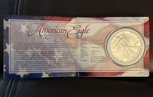 1992 American Silver Eagle Coin 1 oz $1 - BU