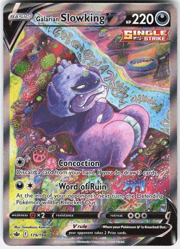 Pokemon Galarian Slowking V 179/198 Ultra Rare Chilling Reign Pokemon Holo NM