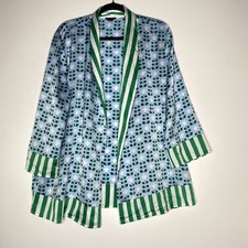 Ann Taylor 2024 Floral Tile Kimono Satin Cardigan Women's Size Large