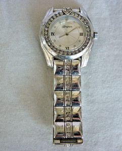 Brighton Meridian Swing Watch Silver Plated Clear Crystals 8\