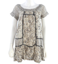 ZARA Floral Print Tunic Dress Size S Short Sleeve Romantic Cottagecore Patchwork