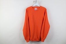 Vtg 90s Streetwear Womens XL Faded Blank Raglan Crewneck Sweatshirt Orange USA