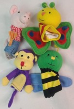 4 Finger Puppets Butterfly Monkey Pig Bee
