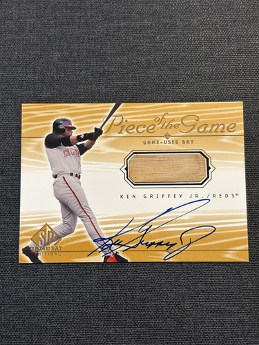 2001 SP Piece Of The Game Used Bat Blue Auto Ken Griffey Jr. Rare
