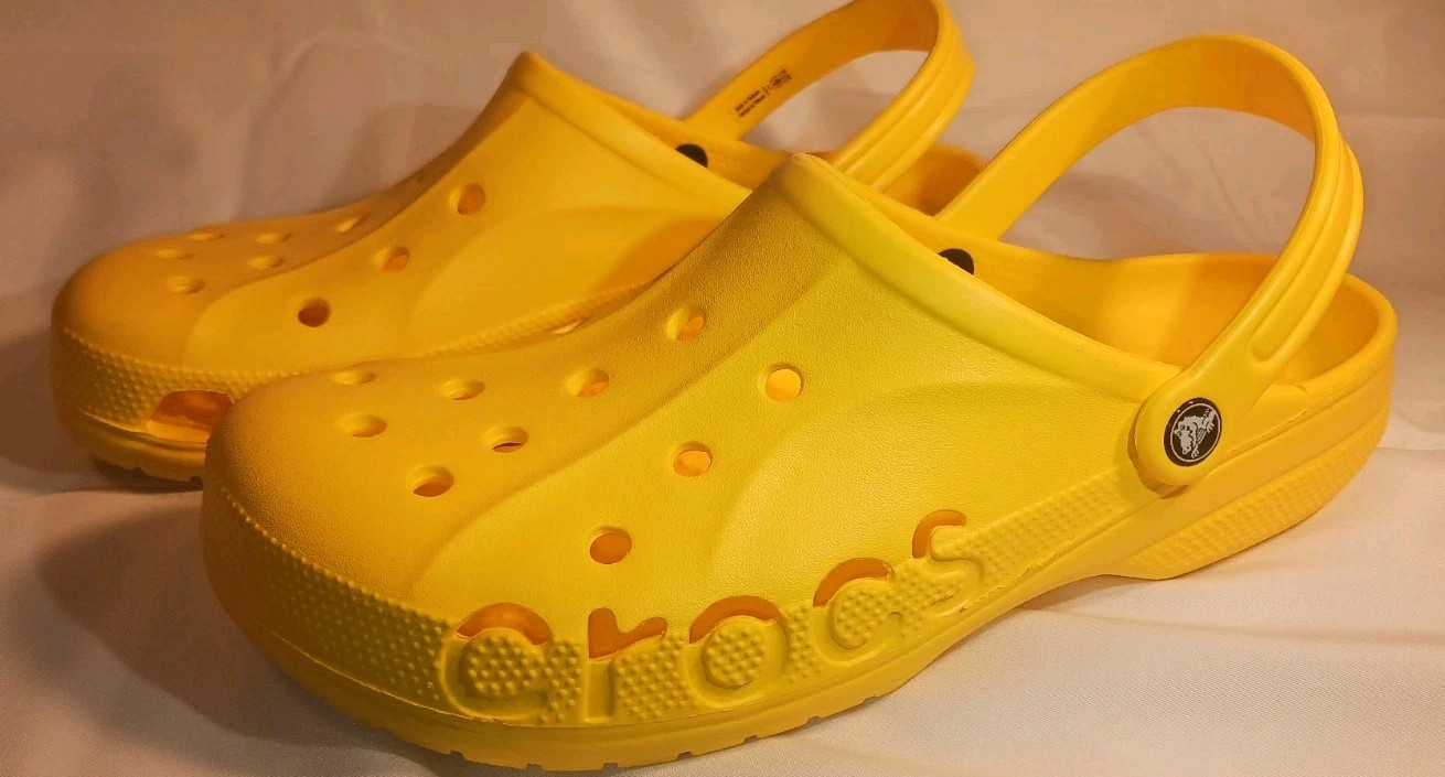 Crocs Baya Yellow Clog Unisex Slip On Ultra Light Water-Friendly Sz 12