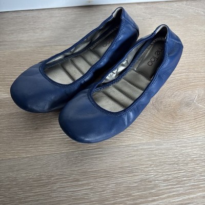 Me Too Women's Icon Leather Slip On Ballet Flats Shoes Blue Size 9