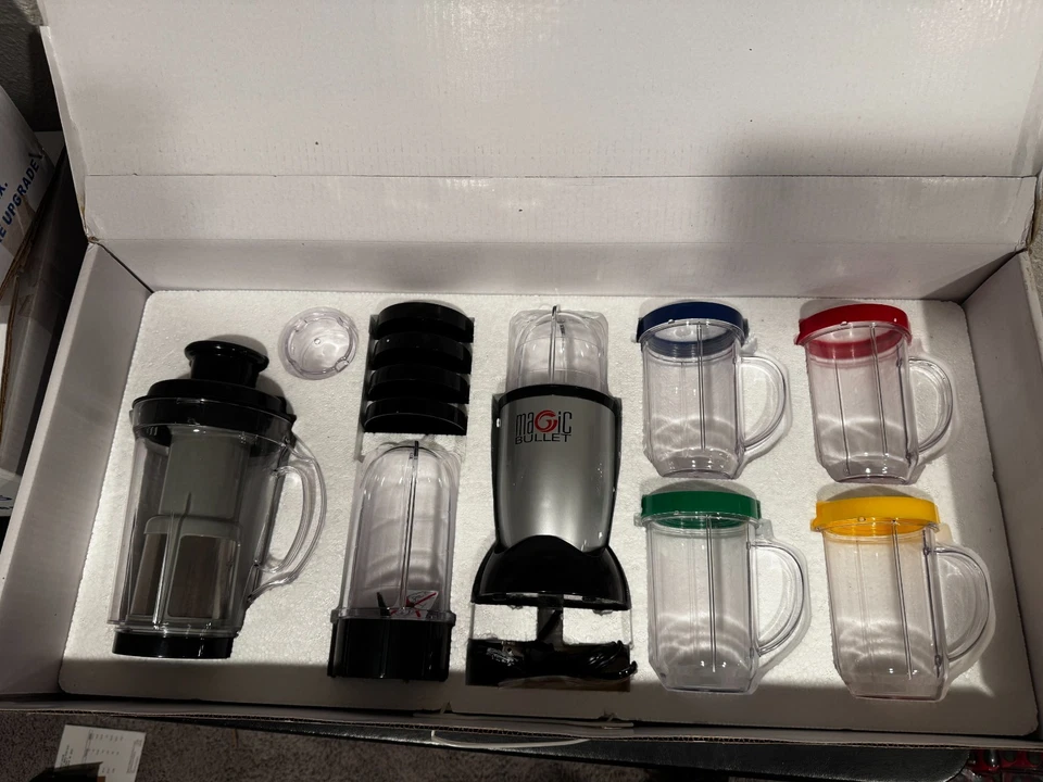 New The Original Magic Bullet 24 Piece Complete Set Model MB1001 Silver HUGE BOX - Image 2 of 4