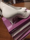  Shoes Pumps Heels Women SABREE  Size 8.5 Whit Leather Made In Brazil Vintage Be — photo 2