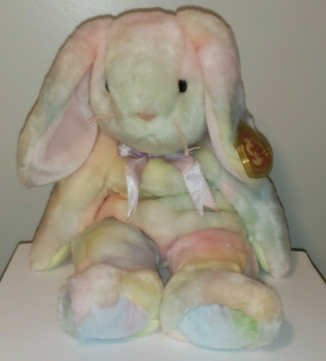 Ty Large Plush Beanie Buddy HIPPIE the Ty-Dyed Bunny Rabbit 14