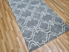 8x10 Gray Trellis Hand Tufted Area Rug – Modern Geometric Carpet for Living Room