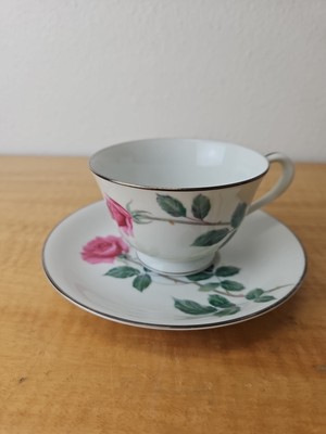 Noritake Nippon Toki Kaisha Cup Saucer, coffee tea N34 Pink Red Rose (5 avail)