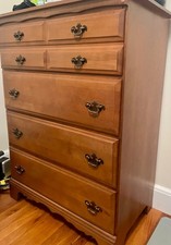  Possibly Ethan Allen Maple Bedroom Set with Nightstand, Bureau, Dresser