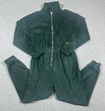 Fabletics Cozy Cord Zip Jumpsuit Dark Green Size XL