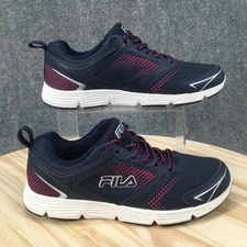 Fila Shoes Womens 8.5 Vector Running Sneakers Blue Lace Up Low Top Round Toe