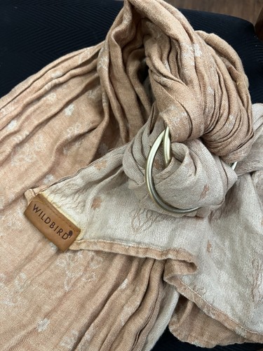 Wildbird Linen Ring Sling Neutral Beige Tan Botanical Floral Gold Boho Crunchy