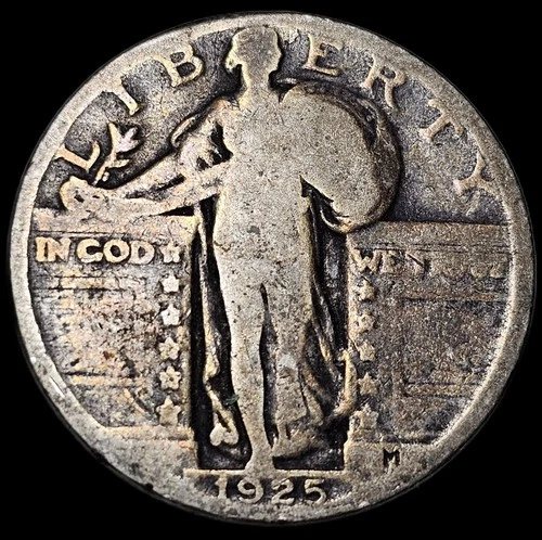 1925 Standing Liberty Quarter G+ Free USA Shipping