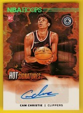 2024-25 NBA Hoops Hot Signatures HSR-CAM Cam Christie RC LA Clippers GREEN Foil