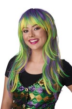 Brand New Mardi Gras Party Girl Adult Wig