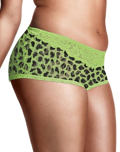 Just My Size Microfiber Hip Shorts with Lace Waistband l Dot/Wasabi 10 - Picture 1 of 1