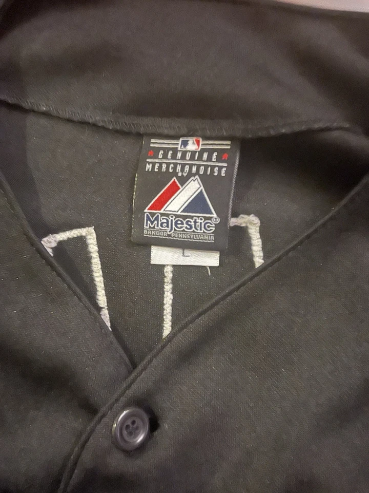 CAMISETA CHICAGO WHITE SOX JAKE PEAVY #44 HOMBRE NEGRA ABOTONADA MLB Foto 3 de 4