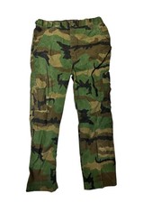 Men's Camouflage Cargo Pants Size Large Cotton Blend Military Style BDU Fatigue
