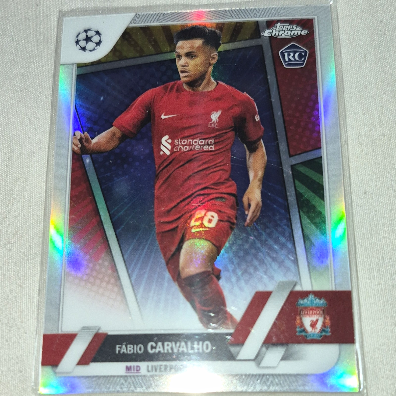 Topps Chrome UEFA Champions League Fábio Carvalho Liverpool Rookie #105 Card