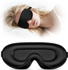 Sleep Mask for Side Sleeper Men Women | Zero Eye Pressure 3D, Light Black 