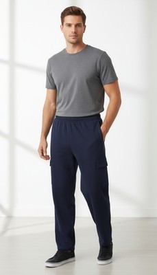 Athletech Men's Drawstring Sweatpants Fleece Group Light Weight Navy Size XL
