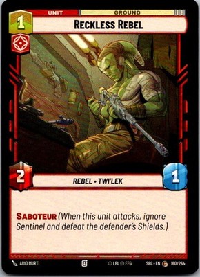 Reckless Rebel 160/264 Common Secrets of Power Star Wars Unlimited Near Mint