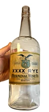 Antique Pre-Prohibition XXXX Rye Whiskey Bottle Terminal Wine Boston MA Labeled