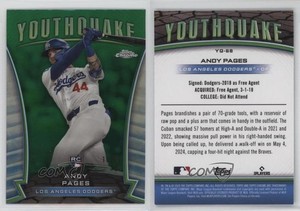 2024 Topps Chrome Update Youthquake Green Refractor /99 Andy Pages Rookie RC