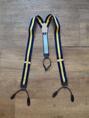 ALBERT THURSTON LONDON BRACES BLUE BUTTON ENGLAND LONDON ELASTIC SUSPENDERS