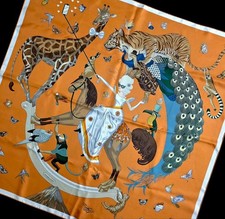 Sciarpa di seta Hermès Story Carré 90