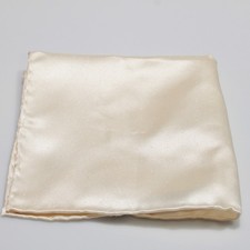 NWOT 100 Silk Pocket Square In Plain Ivory W/ Tonal Dots Made in Italy