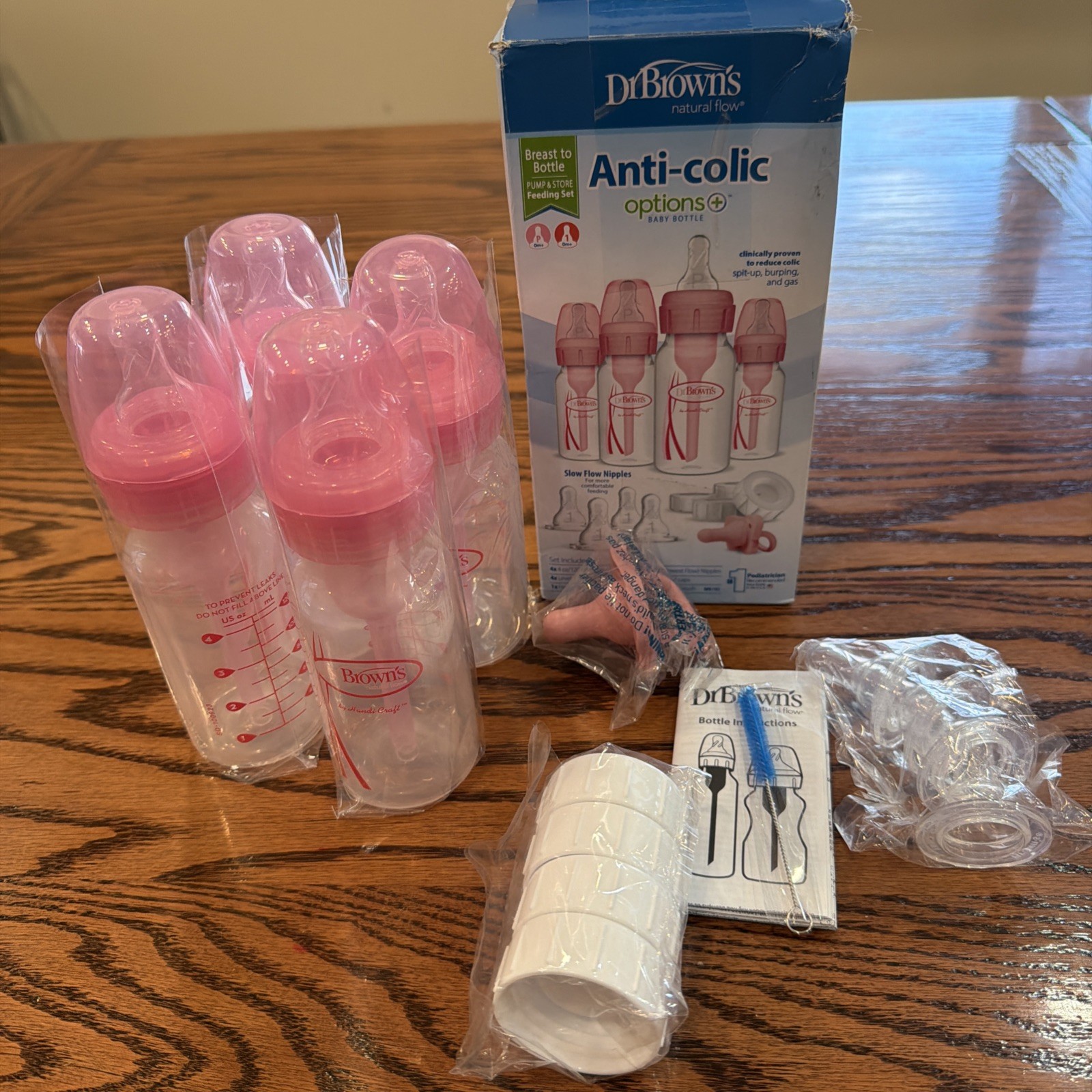 Set (4) For Breastfed Baby 4oz Pink