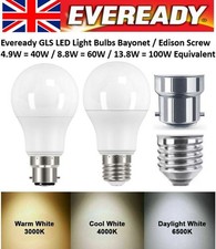 LED Bayonet / Edison Screw GLS Light Bulbs in Warm White, Cool, Daylight White