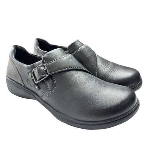 Scarpa Clarks Carleigh Jazz donna taglia 8 5 slip on pelle nera causale comfort