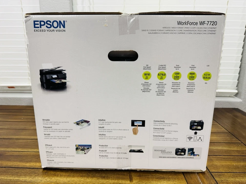 Epson WorkForce WF-7720 Inkjet Printer 19" Wide Format (Scan,Copy,Fax) - Sealed - Image 3 of 4