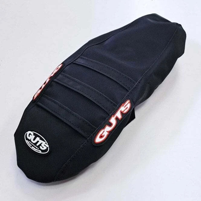 Stock Reino Unido - Cubierta de asiento de carreras Guts - Sur-Ron Light Bee negra con costillas negras surron