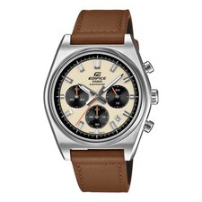 Mens Wristwatch CASIO EDIFICE EFB-730L-7AVUEF Chrono Leather Brown Beige