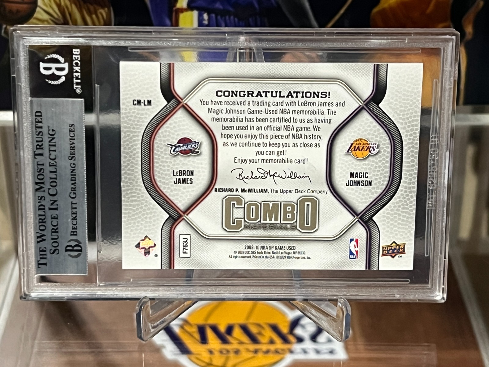 2009-10 Lebron James Magic Johnson SP Game Used Edition Combo Materials /155 BGS view 13