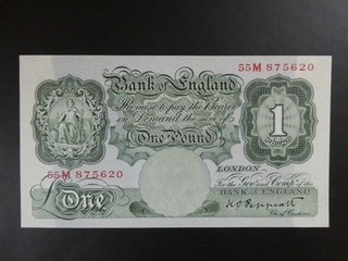 NICE 1934 PEPPIATT (GB/ENGLAND) £1 BANKNOTE ORIGINAL GEF