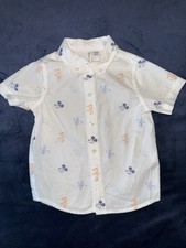 Janie And Jack Disney Mickey Mouse Button Up White Dress Shirt Size 18-24m