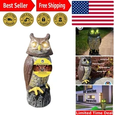 Solar Owl Guard with Motion Detector, Flashing Eyes, Spinning Head, Realistic...
