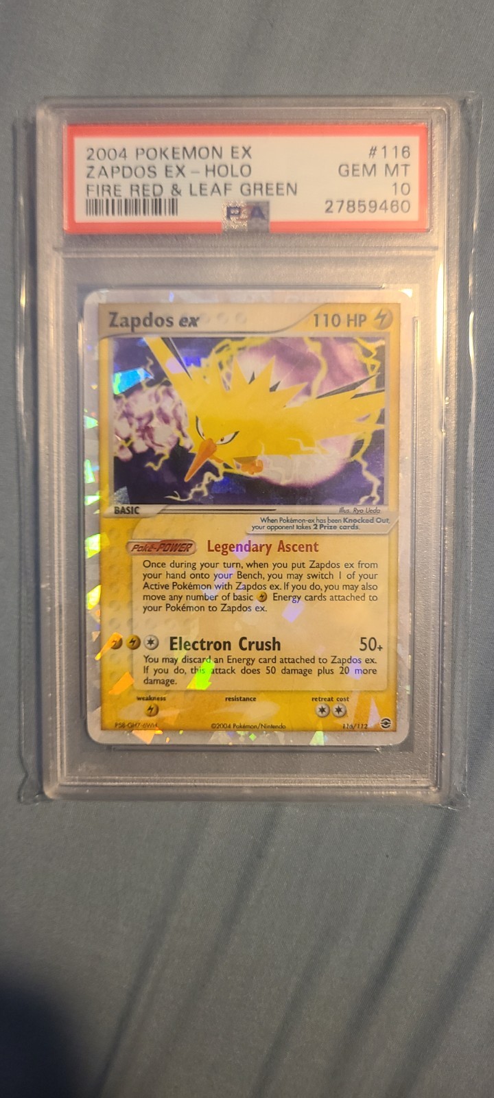 2004 Pokemon EX Fire Red Leaf Green #116 Zapdos EX-Holo PSA 10 Gem MT