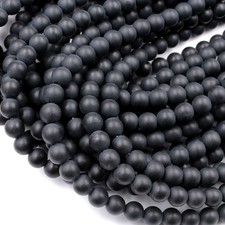 Matte Black Onyx Round Beads 6mm 8mm 10mm 12mm