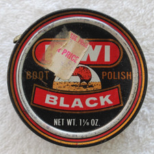 Vintage Kiwi Black Boot Polish Tin 1-1/8oz