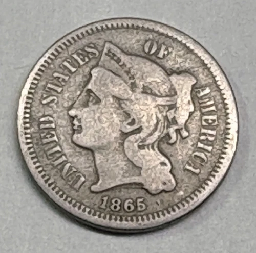 1865-P Three Cent Silver — photo from the most recent tracked eBay sale