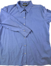 Eddie Bauer Men  s XL Blue Stretch Wrinkle Resistant Long Sleeve Shirt