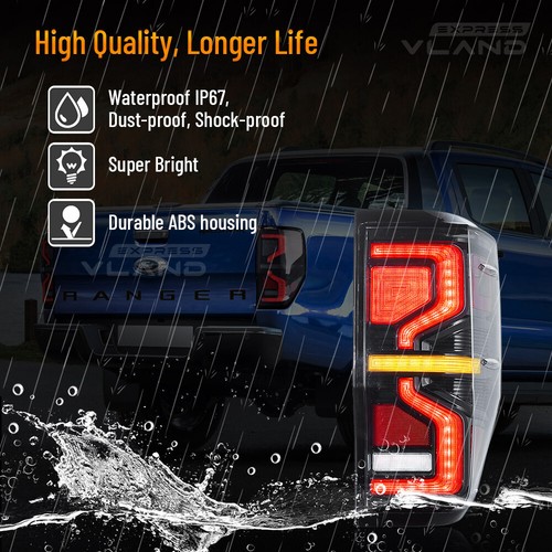 4 PIEZAS faros y luces traseras LED VLAND para Ford Ranger T6 2016-2021 2017 RHD 2020 - Imagen 15 de 17